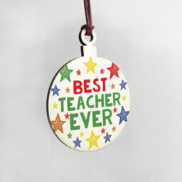 Red Ocean Colourful Wooden Hanging Christmas Tree Bauble Teacher Christmas Gift Thank You - thumbnail 4