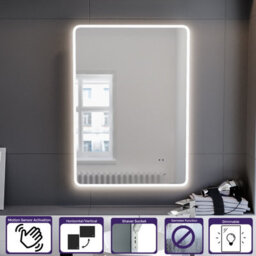 Nes Home 500 X 700mm Motion Sensor Bathroom Led Mirror Shaver Socket Demister - thumbnail 2