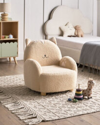 Beliani Kids Armchair Cat Zoar Boucle Beige - thumbnail 2
