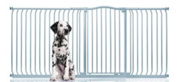 Bettacare Extra Tall Curved Top Dog Gate, 216Cm - 225Cm, Matt Grey, Extra Tall 100Cm In Height, Pressure Fit Pet Gate - thumbnail 1