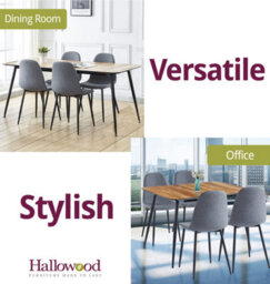Hallowood Furniture Cullompton Large Extending Dining Table With Light Oak Effect Top (120-180Cm) With 4 Chairs - thumbnail 6