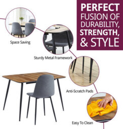 Hallowood Furniture Cullompton Large Extending Dining Table With Light Oak Effect Top (120-180Cm) With 4 Chairs - thumbnail 2