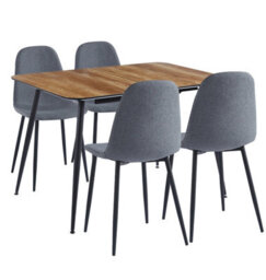 Hallowood Furniture Cullompton Large Extending Dining Table With Light Oak Effect Top (120-180Cm) With 4 Chairs - thumbnail 8