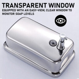 Pro-Kleen Pro-Washroom Manual Pump Soap Dispenser Stainless Steel Wall Mounted Large Commercial 1L - thumbnail 4