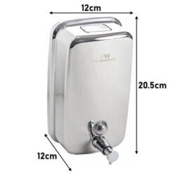 Pro-Kleen Pro-Washroom Manual Pump Soap Dispenser Stainless Steel Wall Mounted Large Commercial 1L - thumbnail 2