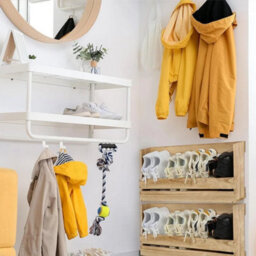2Pcs 80Cm Wood Wall-Mounted Shoe Rack Entryway Footwear Storage Holder Organizer - thumbnail 5