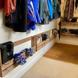 2Pcs 80Cm Wood Wall-Mounted Shoe Rack Entryway Footwear Storage Holder Organizer - thumbnail 6