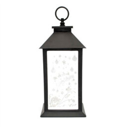 Shatchi Christmas Led Warm White Lantern Lamp Black Pvc Frame With Designed And Inprinted Christmas Theme - thumbnail 3
