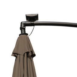 VRUC Outdoor Patio Garden Cantilever Banana Led Parasol Hanging Umbrella 3M Taupe - thumbnail 4