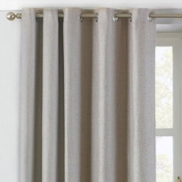 Paoletti Atlantic Twill Woven Room Darkening Eyelet Curtain Pair Natural (W)229Cm X (D)137Cm - thumbnail 2