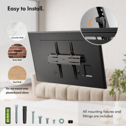 Vonhaus Tilting Tv Bracket - Tilt Wall Mount For 26 - 55 Inch Tvs - Tv Wall Bracket For Vesa Tv's Up To 45Kg Weight - Ultra Slim - thumbnail 5