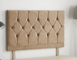 "Somnior Beds Ziggy 3Ft Single Divan Bed Base With 32"" Headboard - Beige Plush Velvet" - thumbnail 2