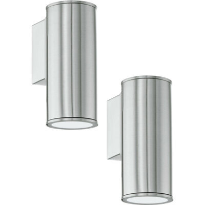 2 Pack Stainless Steel Ip44 Outdoor Wall Lights With Gu10 Bulbs - image 1
