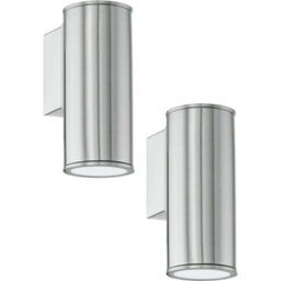 2 Pack Stainless Steel Ip44 Outdoor Wall Lights With Gu10 Bulbs - thumbnail 1