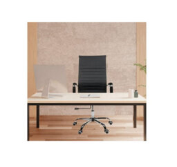 Evre High Back Boardroom Black Faux Leather Desk Chair With Chrome Finish - thumbnail 7