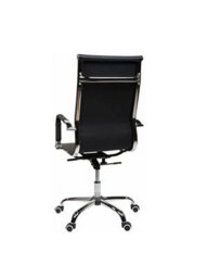Evre High Back Boardroom Black Faux Leather Desk Chair With Chrome Finish - thumbnail 3