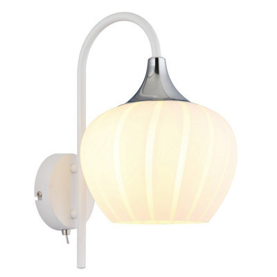 Luminosa Lighting Luminosa Maxy Dome Wall Lamp White Matt Opal Glass Shade 1X E27 - image 1