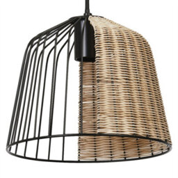 Osram Decor Cage Bell Pendant Ceiling Light E27 Black Rattan Max 15W Led Modern - thumbnail 1