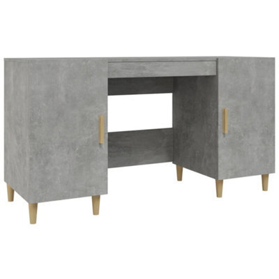 Berkfield Sturdy Desk Concrete Grey 140X50X75 Cm Engineered Wood
