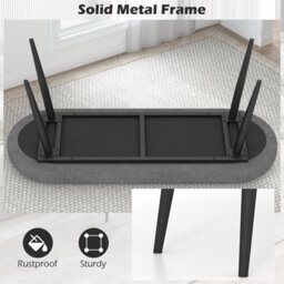 Costway 113 Cm Ottoman Bench Modern Padded Shoe Bench W/ Metal Legs - thumbnail 8