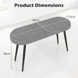 Costway 113 Cm Ottoman Bench Modern Padded Shoe Bench W/ Metal Legs - thumbnail 3
