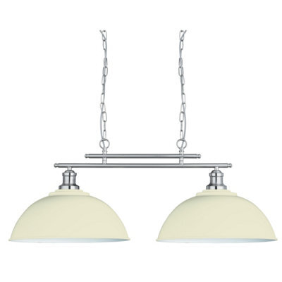 Lighting Collection Freens Satin Silver 2Lt Bar Pendant - image 1