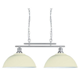 Lighting Collection Freens Satin Silver 2Lt Bar Pendant