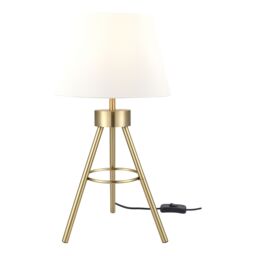 GoodHome Wenham Tripod Brushed Matt Cream Gold Effect Table Lamp - thumbnail 5