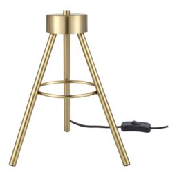 GoodHome Wenham Tripod Brushed Matt Cream Gold Effect Table Lamp - thumbnail 3