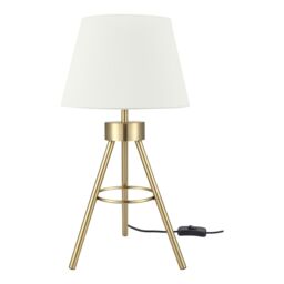 GoodHome Wenham Tripod Brushed Matt Cream Gold Effect Table Lamp - thumbnail 8