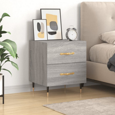Berkfield Bedside Cabinet Grey Sonoma 40X35X47.5 Cm Engineered Wood - image 1