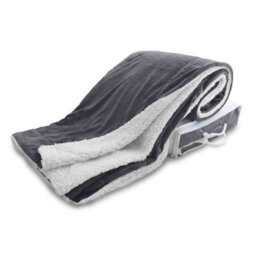 Bedlooms Grey Sherpa Throw Blanket, Reversible & Lightweight Bed & Sofa Blanket, Super King 230X270Cm - thumbnail 2