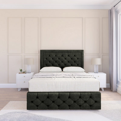 "Sloomy 5Ft Vienna Dumfries Graphite Bed Set With No Drawers & Footboard, Mattress & 54"" Headboard - King" - image 1