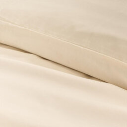 Ohs Plain Dyed Duvet Cover With Pillowcase Bedding Set, Ivory - Super King - thumbnail 3