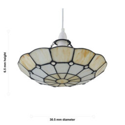 First Choice Lighting Brixham - Tiffany Coloured Glass Uplighter Easy Fit Pendant Shade - thumbnail 7