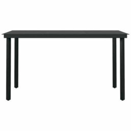 Berkfield Durable 5 Piece Garden Dining Set Black Poly Rattan Glass - thumbnail 7