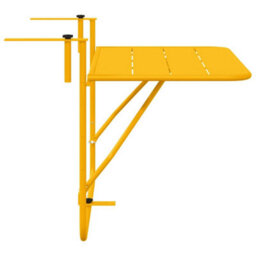 Berkfield Foldable Yellow Steel Hanging Balcony Table 60X40 Cm - thumbnail 7