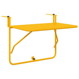Berkfield Foldable Yellow Steel Hanging Balcony Table 60X40 Cm - thumbnail 2