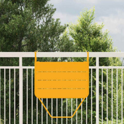 Berkfield Foldable Yellow Steel Hanging Balcony Table 60X40 Cm - thumbnail 4