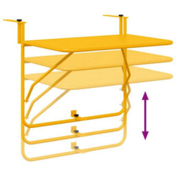 Berkfield Foldable Yellow Steel Hanging Balcony Table 60X40 Cm - thumbnail 9