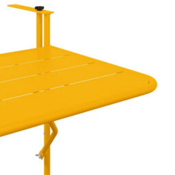 Berkfield Foldable Yellow Steel Hanging Balcony Table 60X40 Cm - thumbnail 8