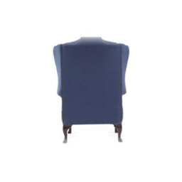 Chesterfield Prince's High Back Wing Chair Calabria Navy Real Fabric In Queen Anne Style - thumbnail 9