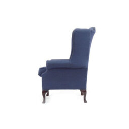 Chesterfield Prince's High Back Wing Chair Calabria Navy Real Fabric In Queen Anne Style - thumbnail 8