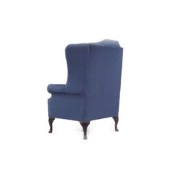 Chesterfield Prince's High Back Wing Chair Calabria Navy Real Fabric In Queen Anne Style - thumbnail 7