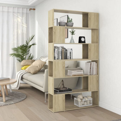 Berkfield Book Cabinet Room Divider Sonoma Oak 100X24X188 Cm - image 1