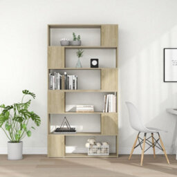Berkfield Book Cabinet Room Divider Sonoma Oak 100X24X188 Cm - thumbnail 3
