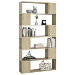 Berkfield Book Cabinet Room Divider Sonoma Oak 100X24X188 Cm - thumbnail 4