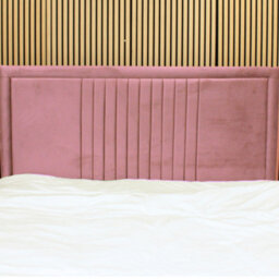 "Urban Textures - Veneto Luxury 20"" High Plush Velvet Fabric Upholstered Line Headboard - Pink" - thumbnail 1