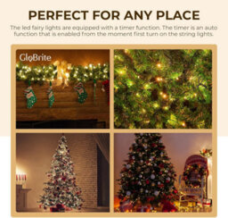 Globrite 100M 1000 Led Fairy Lights Warm White Plug In Indoor Outdoor String Lights With 8 Modes - thumbnail 3