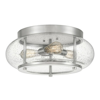 Elegant 1 Bulb Flush Light For Low Ceilings In Brushed Nickel Finish
